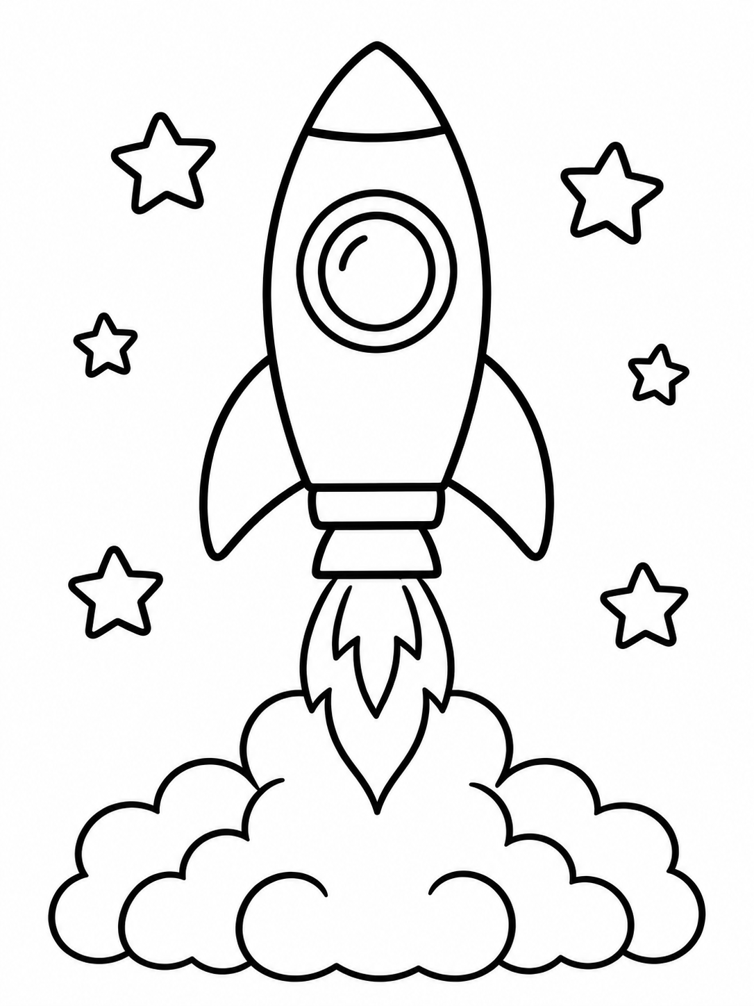 Coloring page Space Rocket